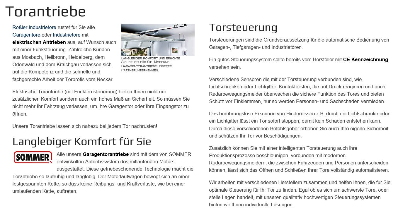 Antriebe f&uuml;r Tore