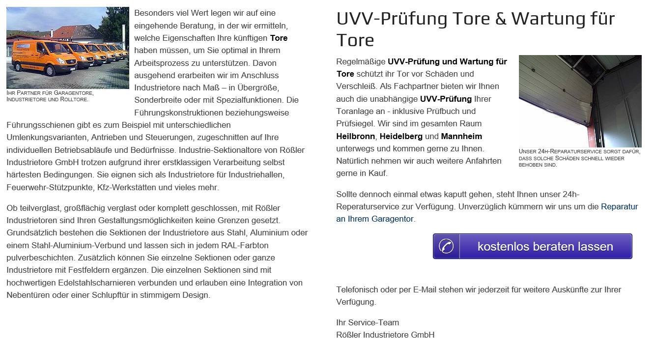 Tor Reparaturen, Tor Service, UVV Pr&uuml;fungen und Torwartungen  G&ouml;ppingen